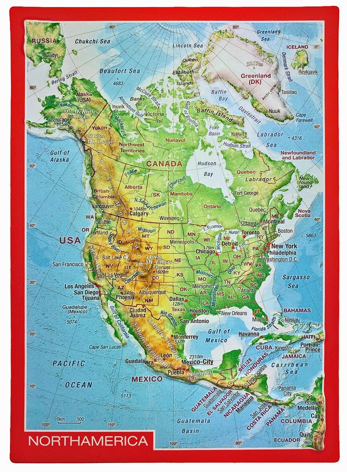 Amérique du Nord 3D Postcard