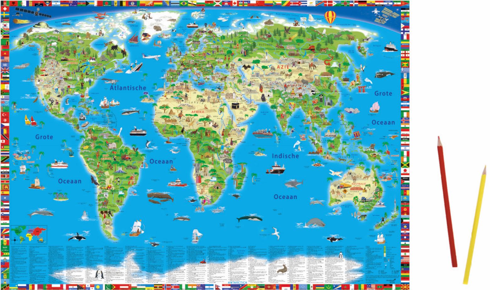 Muismat Geïllustreerde wereldkaart