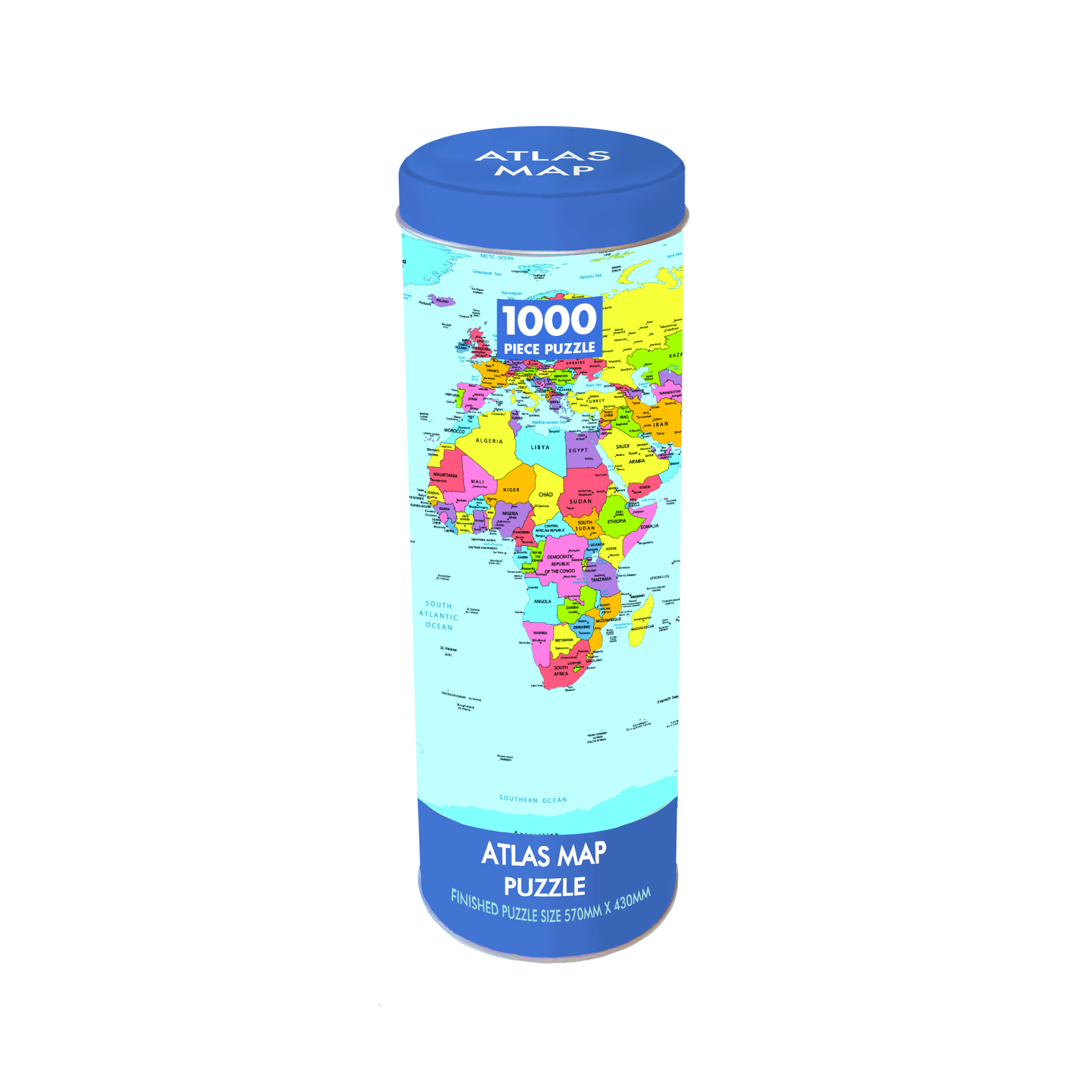 Wereld in tin Atlas Map 1000 puzzelstukjes